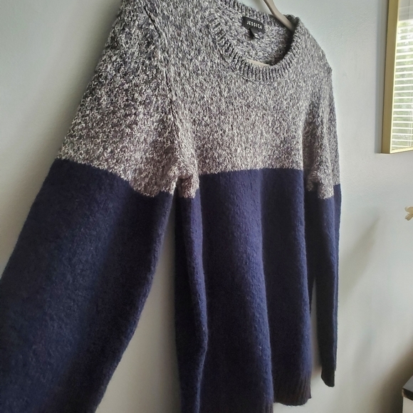 Jessica Medium Grey Navy Black Pullover Sweater - Picture 3 of 9